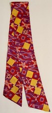 1970  s Women  s LONG Floral Psychedelic 56  x 4.75  Scarf Hippie Vintage Fashion