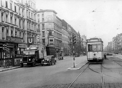 Tram going in the streets of Berlin Berlin 1950s Historic Old Photo