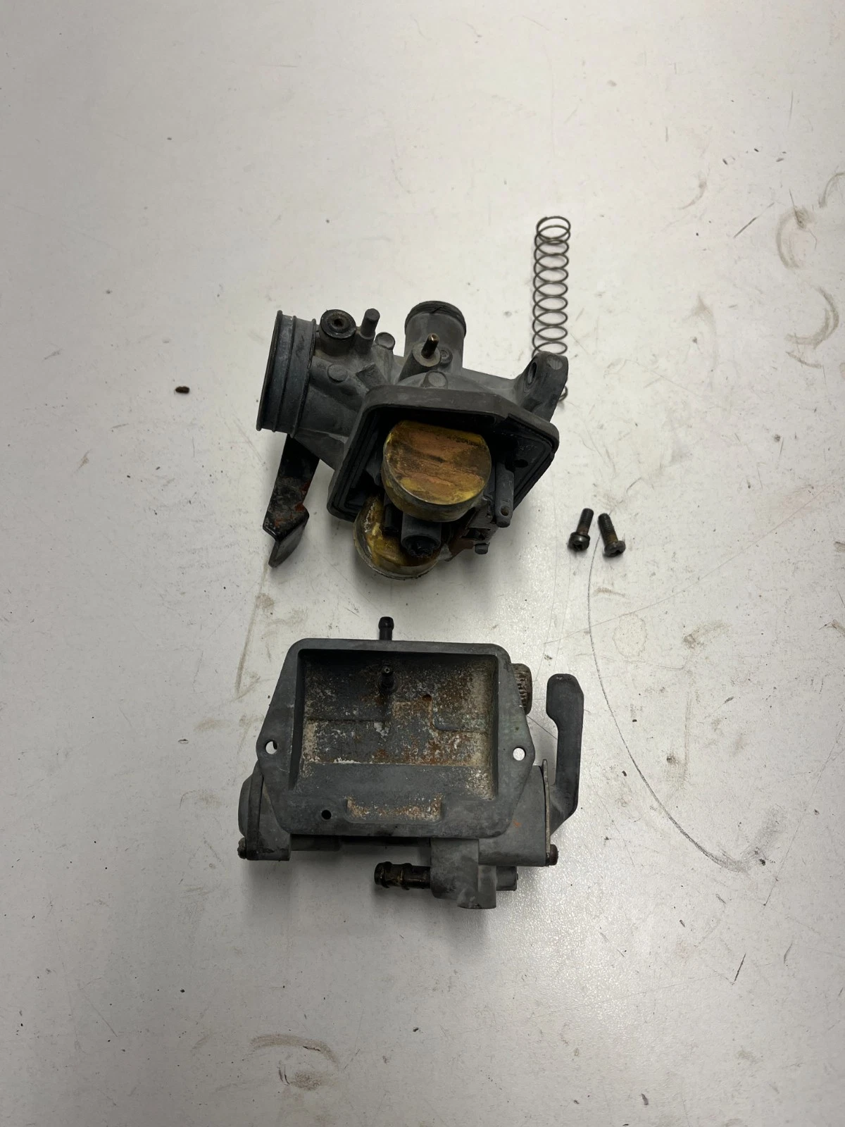 73 1973 Honda Trail 90 CT90 OEM Intake Carb Carburetor Bowl Body Spring