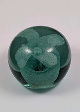 Antique Victorian Green Glass "Dump" Flower Pot Paperweight
