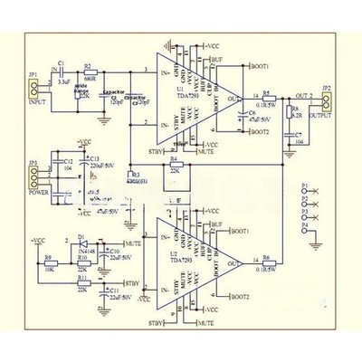 200W Audio Power Board Kit TDA7293 Parallel Design FR4 PCB 4,2x9x0,16cm