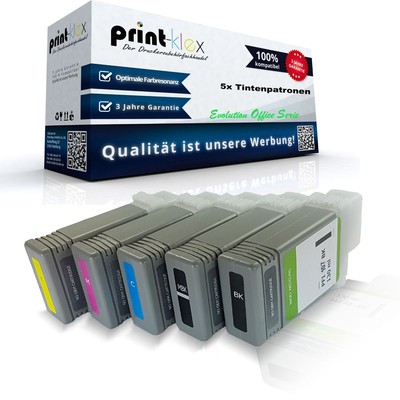5x Printer Tintenpatronen für Canon imagePROGRAF-IPF-770-MFP MBK BK C M Y