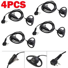 4Pack 2-pin Walkie Talkie Earpiece Headset D Shape for Baofeng for Kenwood Radio