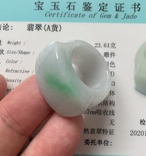 Size 11.25 CERTIFIED Natural Grade A Untreated Light Green Jadeite JADE Ring