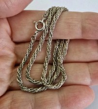 Alte Kette: 925 Silber gedrehte Kordel, 60er J. G.9,1 gr, Länge: 40cm, gereinigt