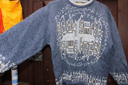 Suéter Jersey Teddy Smith Nocturno Mezcla Lana Para Hombre Grande Azul De Colección Años 90 - Imagen 5 de 11