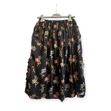 COMME DES GAR ONS Tricot Floral Print/Cable knit Midi Skirt, One size