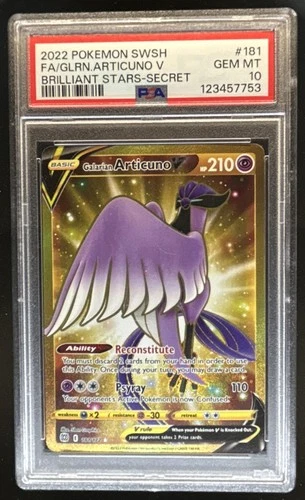 2022 Pokemon SWSH Brilliant Stars Galarian Articuno V #181/172 PSA 10 GEM MINT