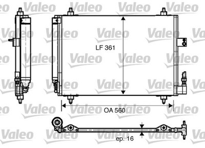 KONDENSATOR, KLIMAANLAGE FÜR PEUGEOT 407 (6D ) - VALEO 817824