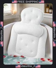 Bath Pillow for Tub, 3D Air Mesh, Non-Slip Suction Cups, White