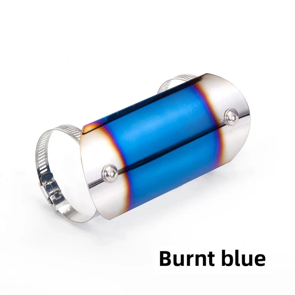 Motorcycle Exhaust Heat Shield Middle Muffler Pipe Cover Protector Guard Blue - Image 3 of 4