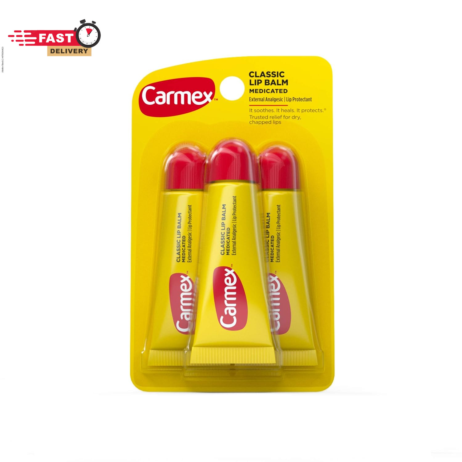 Carmex Original Flavor Moisturizing Lip Balm Tube Value Pack,0.35 Ounce (3 Count