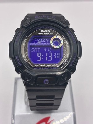 CASIO Baby-G G-LIDE BLX-100 Black Purple Dial Tested Watch