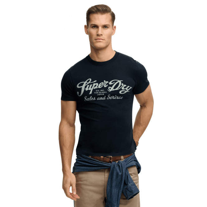 Superdry Men's Blue T-Shirt Industry Worker Relaxed - Image 2