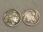 Two 1913 D Buffalo Nickels 5 Cents Denver, Good Reverse Type 2 T (acid treated)
