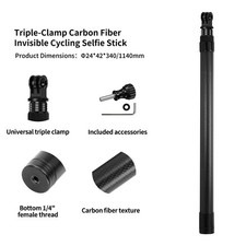 1/4 Screw Carbon Fiber Selfie Stick Extendable For DJI Osmo 360/Insta360X5/GoPro