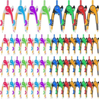Zonon 100 Pcs Student Math Geometry Compass Bulk 6 Inch Plastic Drawing Compass 