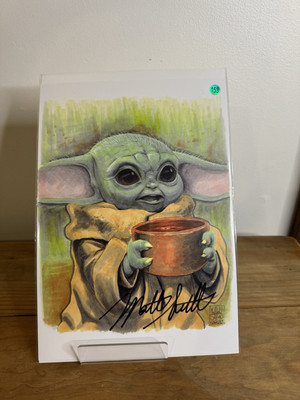 Grogu Comic Sized Art Print - Signed by Matthew Sutton w/COA - High Grade