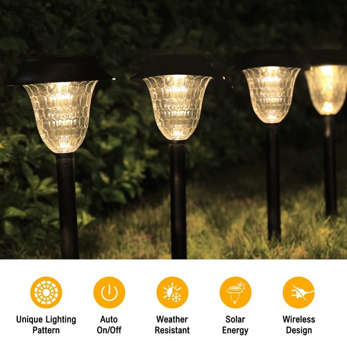 8 Pack Led Pathway Lights Solar Outdoor Super Bright Landscape Garden Decorative - Picture 2 of 7