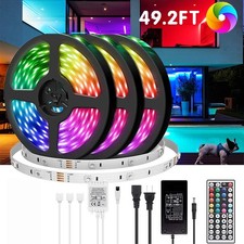 16.4FT RGB Led Strip Lights Waterproof Flexible with 44 Keys Remote 12V US Power
