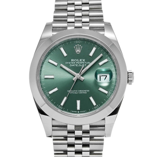Rolex Datejust 41 126300 41mm Stainless Steel Green Wristwatch...