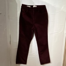 Universal Thread Burgundy Corduroy High Rise Ankle Bootcut Pants Pockets
