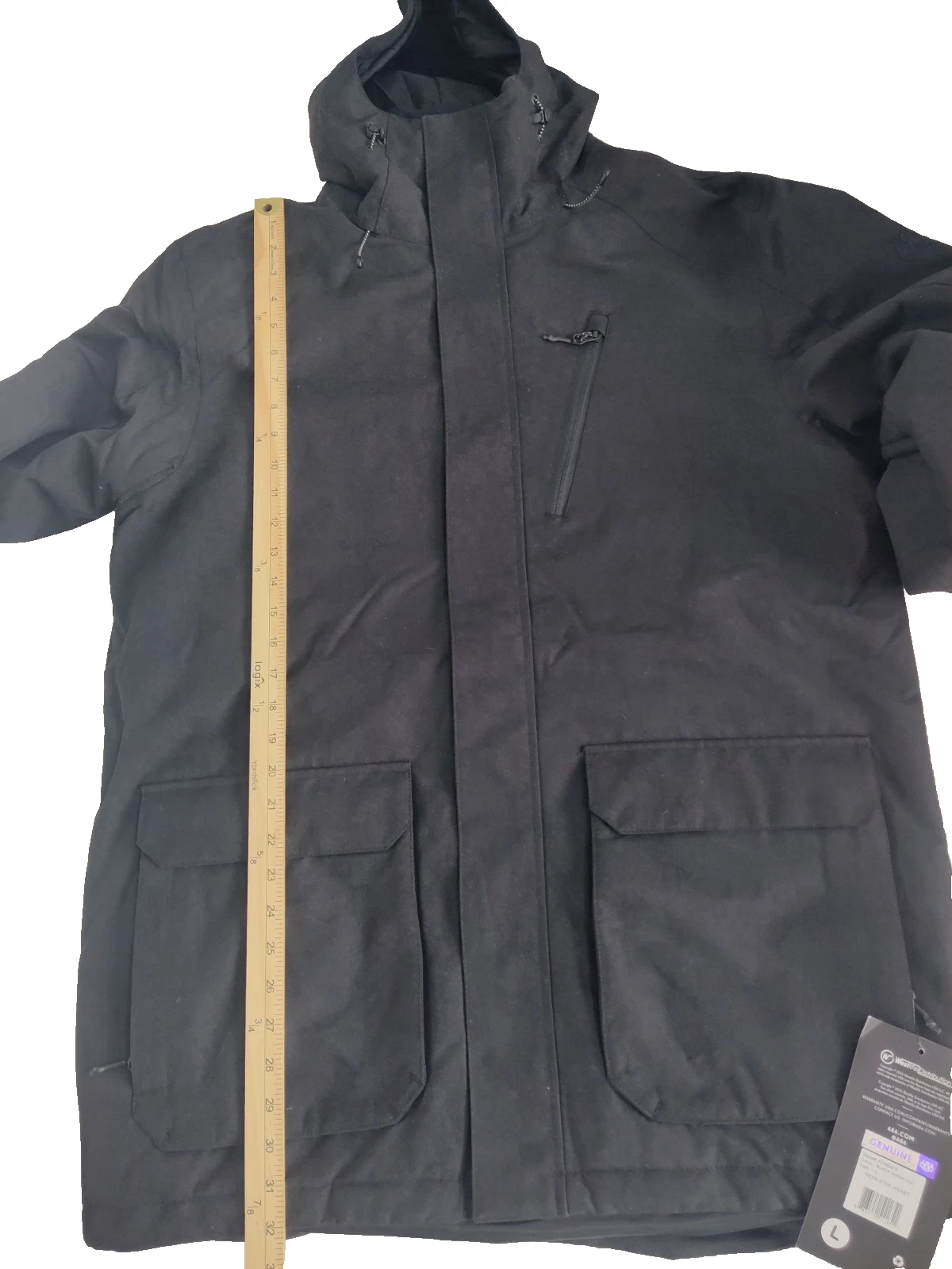 686 Men's Etex snowboard Jacket  size large color black wash out. image 7