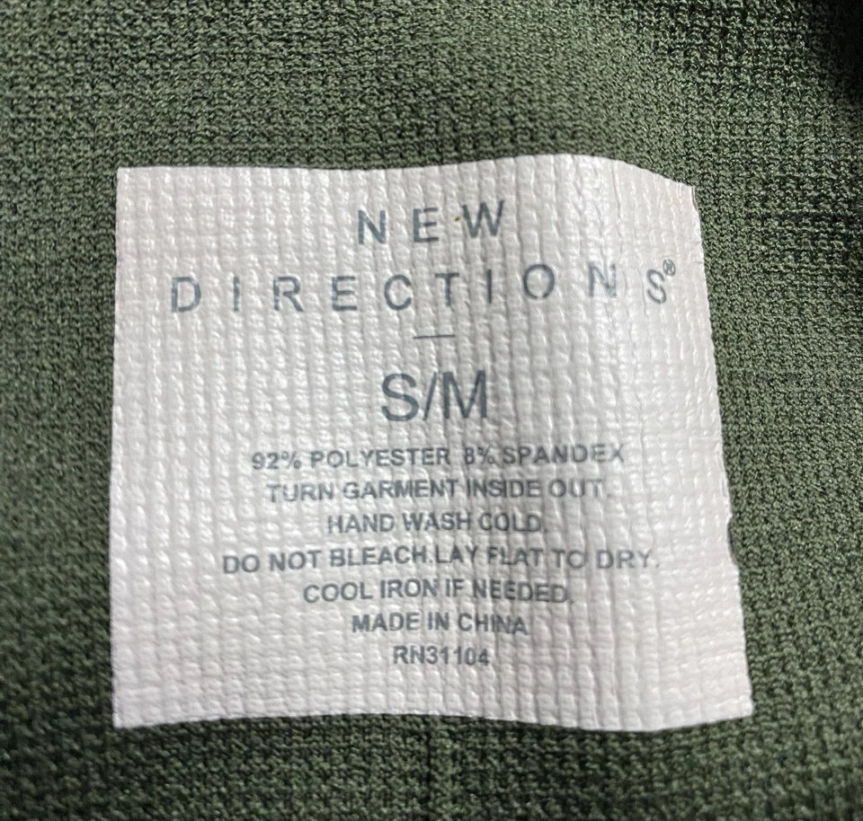 New Directions Lot Of 2 Women’s S/M Fleece Leggings In Olive Green And B&W Lace - Image 3 of 4