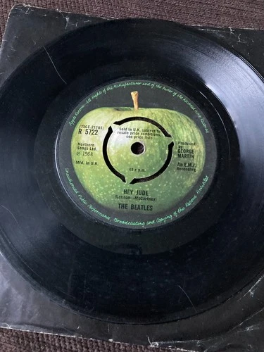 The Beatles Hey Jude 7" Vinyl UK 1968 1st Press 1/1 KT 3 Prong Philips Single
