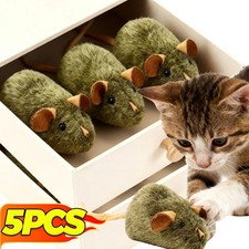 1/5pcs Interactive Mouse Plush Cat Chew Toy Squeaky Imitation Mice