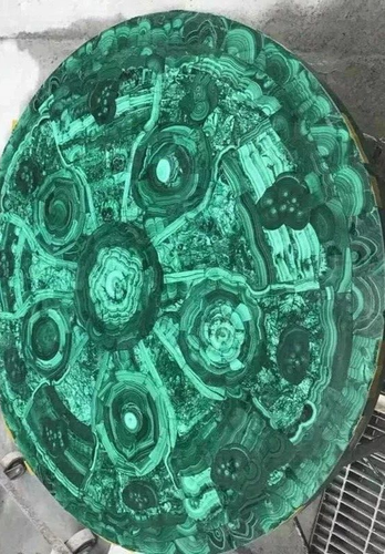 Tavolo soggiorno 30" rotondo malachite pietra preziosa cristallo centro divano decori - Foto 5 di 7