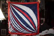 Vintage Scarf Approx 28" x 28" Red White Blue
