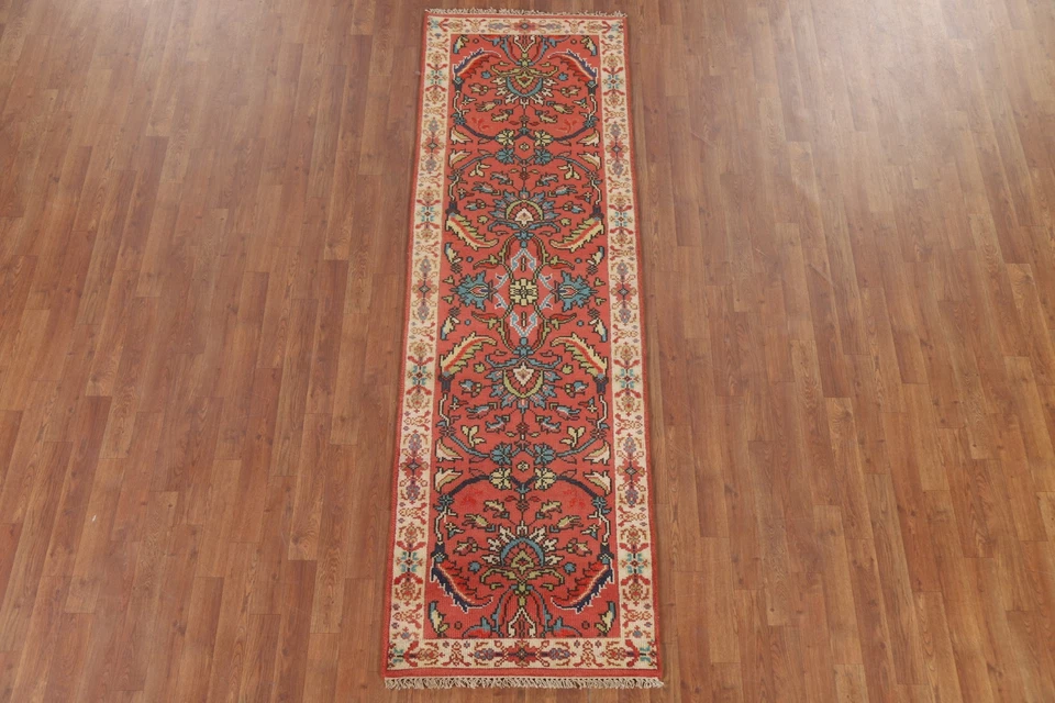 Heriz Serapi 8 ft. Runner Indian Oriental Rug Hand-knotted Wool 7' 11" x 2' 6" - Image 2 of 4