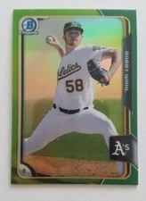 2015 BOWMAN CHROME #BCP172 GREEN REFRACTOR #29/99 BOBBY WAHL OAKLAND ATHLETICS 