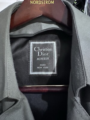 Christian Dior Monsieur Double Breasted Trench Coat Mens 42R 80s