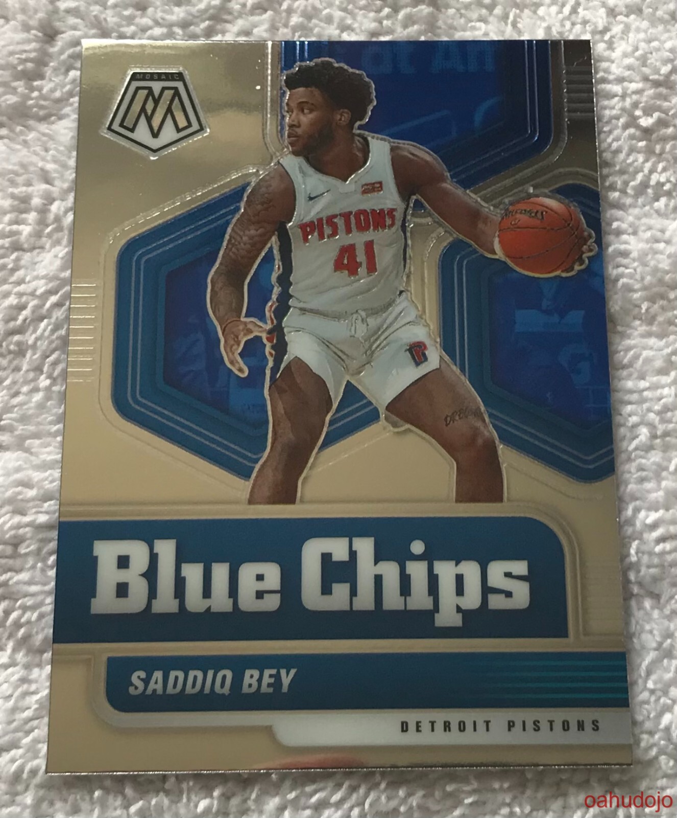 2020-21 Panini Mosaic SADDIQ BEY #4 Blue Chips Detroit Pistons
