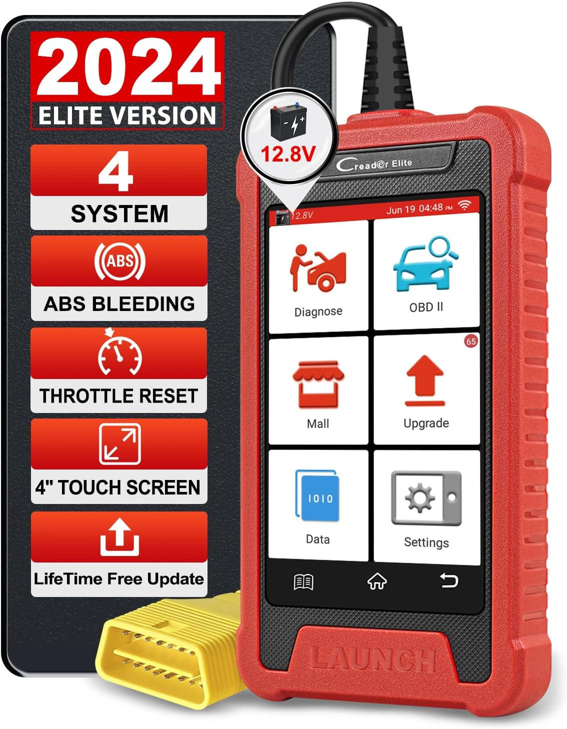 Lecteur diagnostic auto CRE202 OBD2 scanner multimarque pour freins abs srs