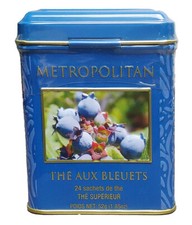 Té negro de arándano salvaje de Metropolitan 24 bolsas en lata decorativa