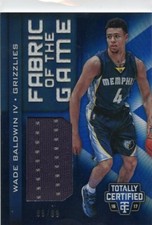 Wade Baldwin 2016-17 Panini Totally Certified Fabric of the Game Relic #D /99
