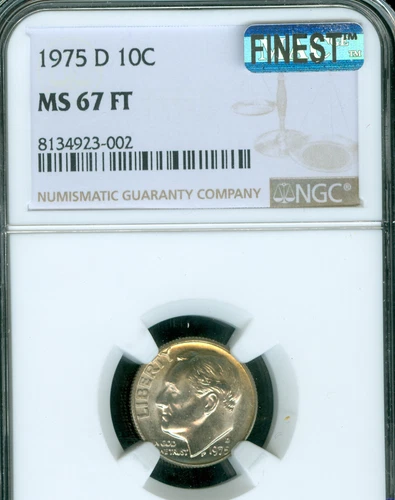 1975 D ROOSEVELT DIME NGC MS67 FT PQ MAC MAC FINEST & SPOTLESS VERY RARE POP 3 *