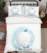 3D Elephant Cartoon Kids Quilt Cover Set Duvet Cover Bedding Pillowcases
