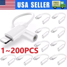 For iPhone Headphone lot Adapter Jack 8Pin to 3.5mm Aux Cord Dongle Converter
