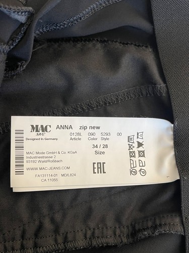 Pantalón MAC Jeans Anna Calce Ajustado Elastizado Ajustado Talla US 2 / Pequeño Negro - Imagen 7 de 15