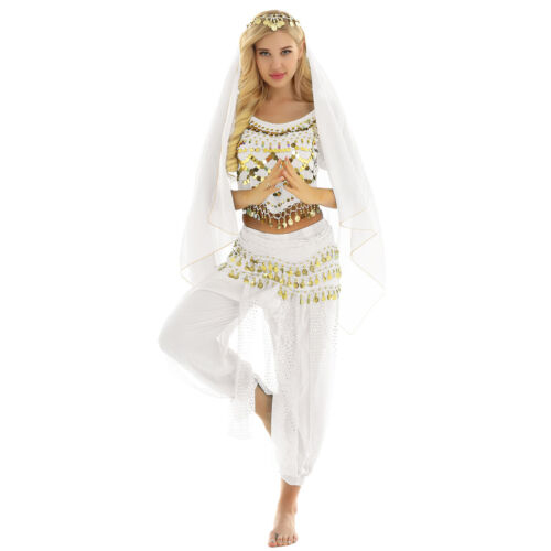Damen Tanzbekleidung Laterne Kostüm Harem Outfit Cosplay Tanz Schal Bauch Sets - Bild 7 von 139