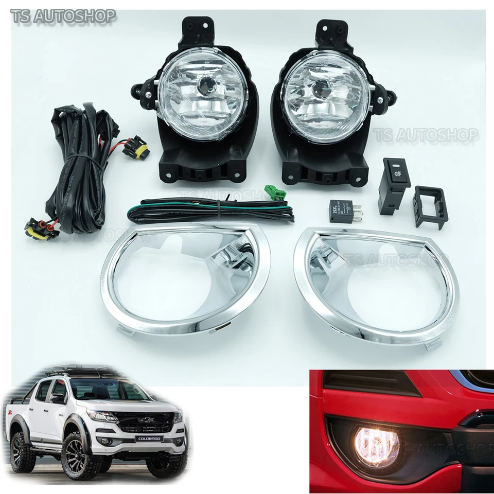 Set Chrome Fog Lamp Spot Light Fit Chevrolet Colorado Duramax Lt Ltz Truck 2017 - image 2 of 4