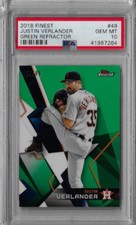 2018 Finest Justin Verlander Green Refractor PSA 10  /99
