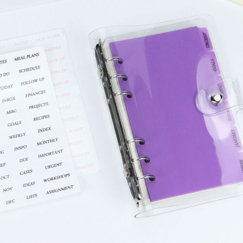 6 Ring Binder Dividers with Tabs - Purple - Picture 1 of 20