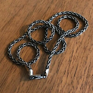 3.0mm Chaîne de collier de blé oxydé en argent sterling pour pendentifs (.925)