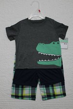 NEW CARTERS BABY BOYS 3 PIECE SLEEPWEAR SET ALLIGATOR CROCODILE SIZE 24 MONTH 2T