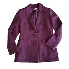 Whistles Women's Red Cloverleaf Lapel Single Button Blazer Size 4